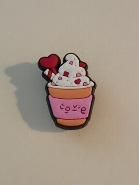 10 for $10 Jibbitz Croc Charm - Ice Cream Pink Love Cup Heart Sprinkles Straw 3
